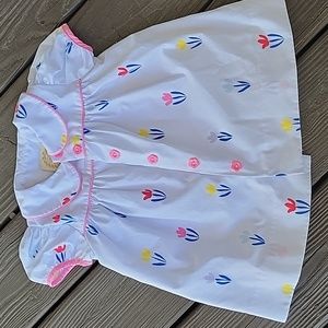 The Beaufort Bonnet Company tulip white floral dress size 12-18m